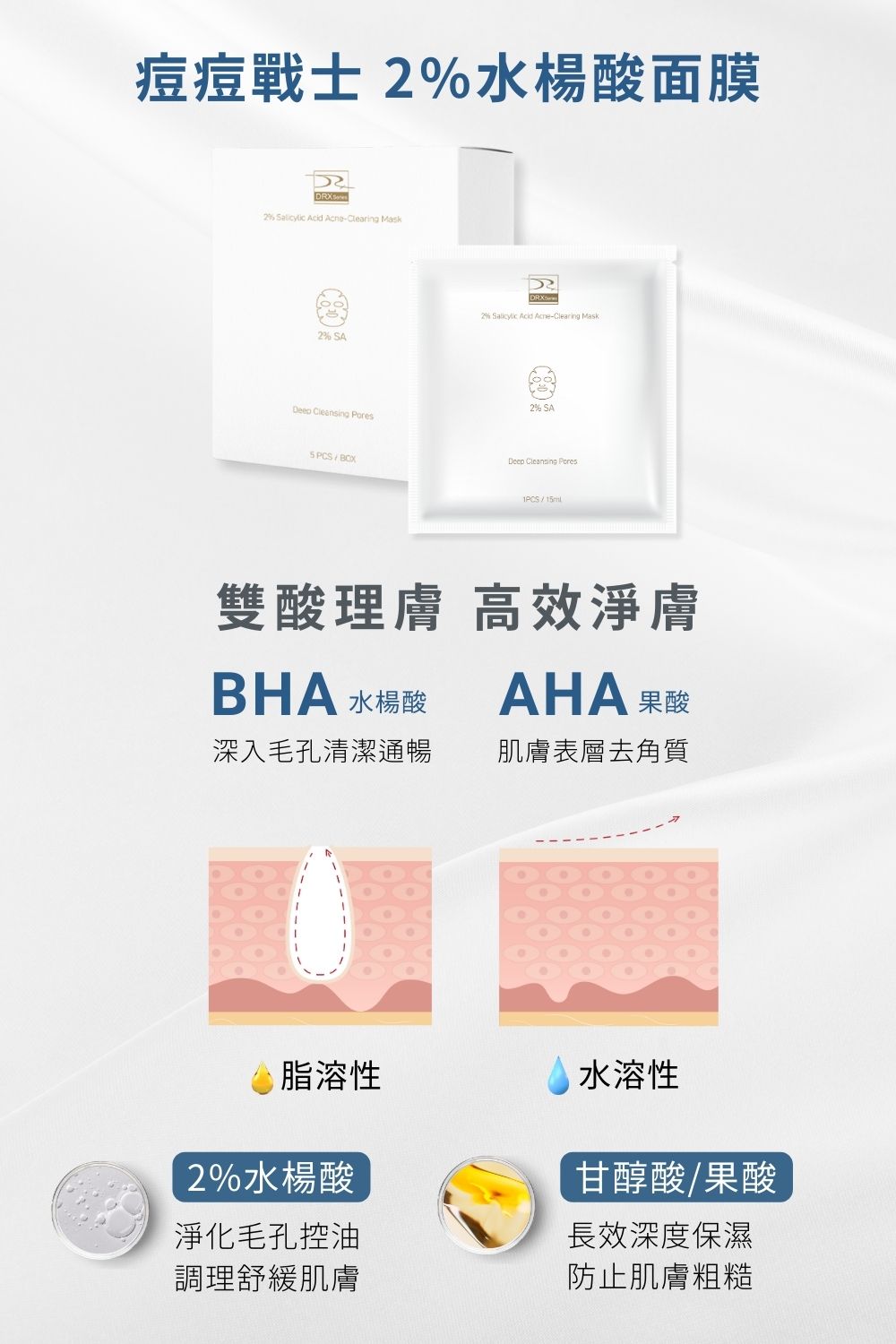 DRX達特仕的莊醫師嚴選活動專區系列-淨緻舒緩調節組，從全臉淨緻到重點加強都能面面俱到。