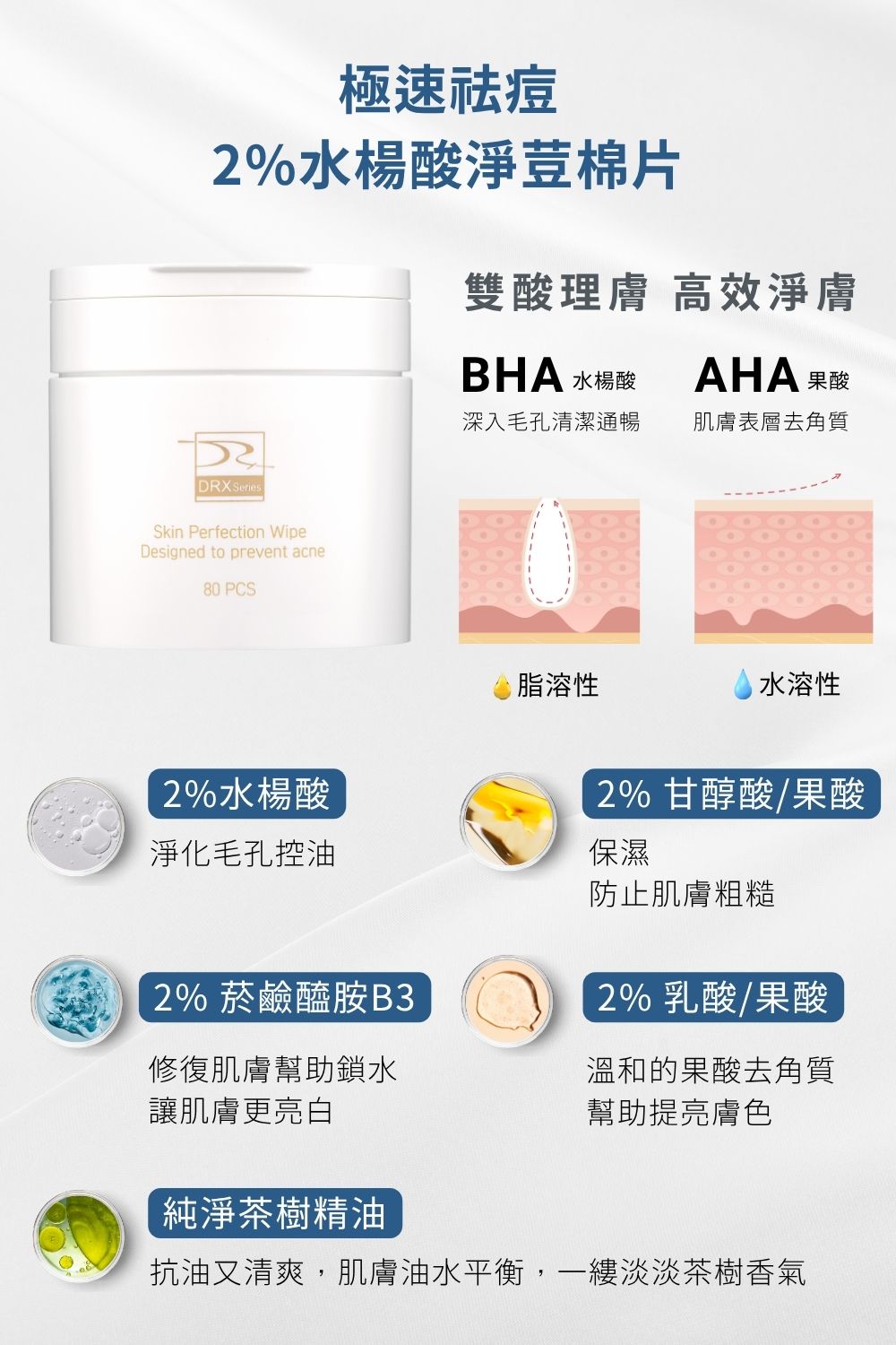 DRX達特仕的莊醫師嚴選活動專區系列-髮顏無油無慮組，油肌人的保養起手勢就是淨顏三程序磨砂膏、溫和洗面凝膠與2%水楊酸棉片，SPA級深層淨緻把臉好好洗乾淨，別忘了油去無蹤香氛洗髮精將頭皮肌膚好好清潔保養，搭配超極C+精華搭建肌膚第一道抗黯防線！