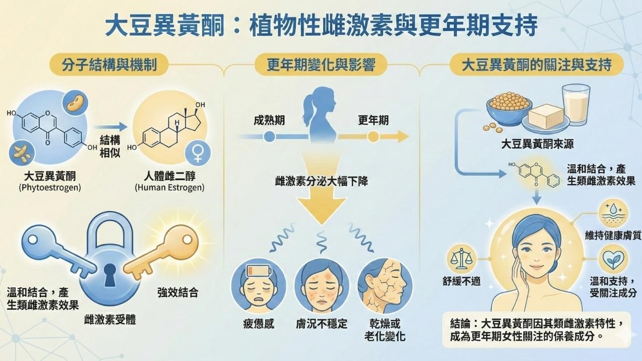 更年期後如何保持年輕？大豆異黃酮功效
